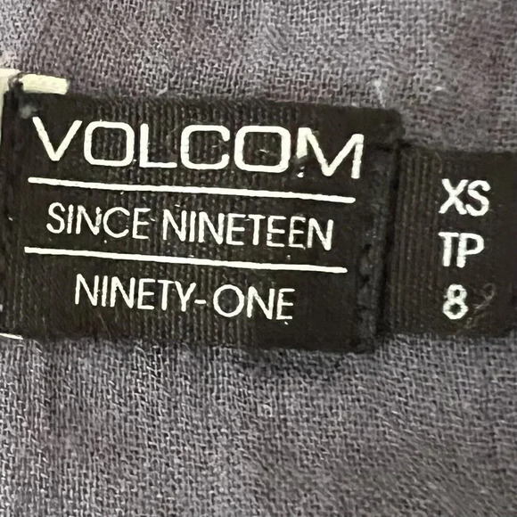 Volcom Women’s Bangalow Summer 100% Cotton Romper Size XS Purple Beach Coverup - Picture 6 of 8